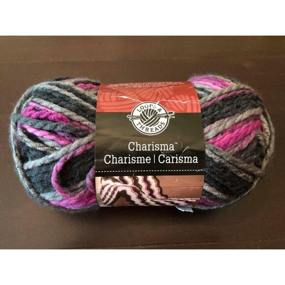 Loops & Threads Charisma #5 Bulky Yarn Black Raspberry #31 109 yds - Picture 2 of 6